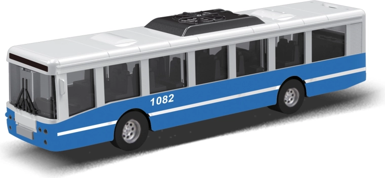Sabiedriskā transporta autobuss ar inerces piedziņu 16 cm – zils