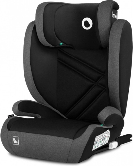 LIONELO Hugo i-Size child car seat 100–150 cm, black-grey – Black Grey