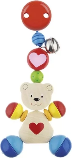 Heimess wooden toy with clip teddy bear - 1 piece