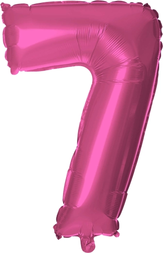 Folijas balons cipars 7, 30 cm, rozā TORO