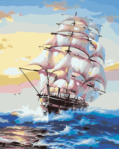 Norimpex Paint by Numbers Sailboat 40 × 50 cm