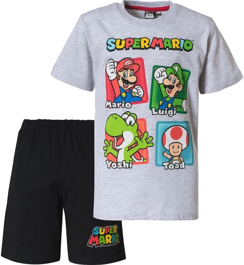 Bērnu Super Mario pidžama pelēkā un melnā krāsā