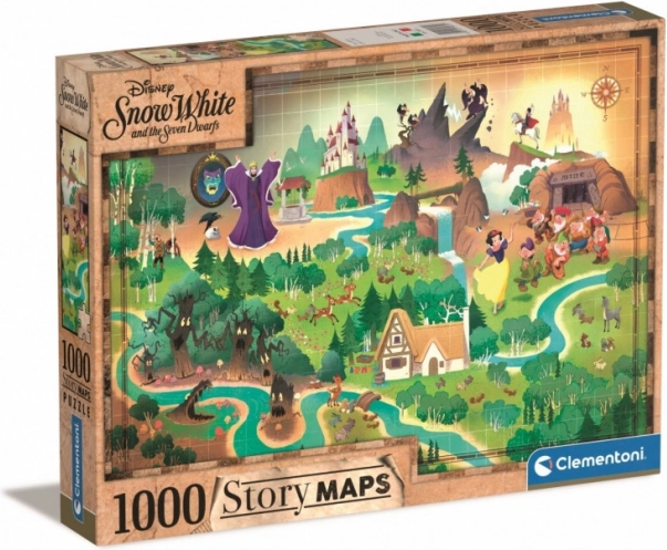 Puzle 1000 gabali – Sniegbaltītes Story Maps no Clementoni