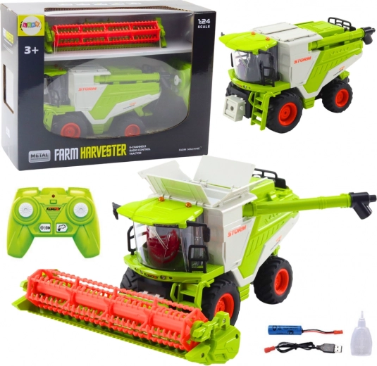 RC kombains 1:24 ar hederi, gaismām, skaņām un dūmu efektu 2.4 GHz