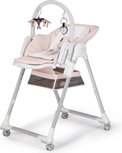 Kinderkraft Select 2-in-1 high chair and bouncer Lastree pink