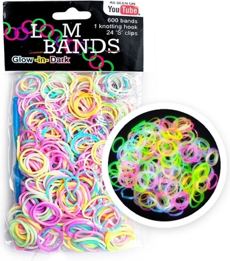Loom gumijas – spīdošas tumsā – radošais komplekts 600 gab.