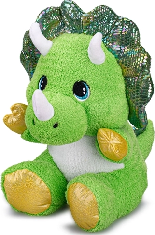 Plīša sēdošs triceratops zaļš 16,5 cm