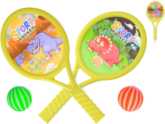 Plastmasas rakešu komplekts 40 cm ar bumbiņām (2+2)