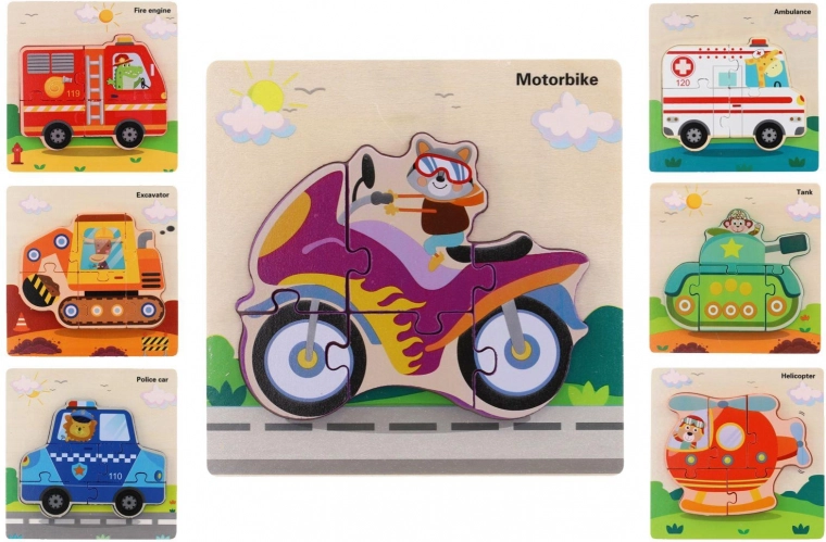 Koka ievietojamā puzle – transportlīdzekļi