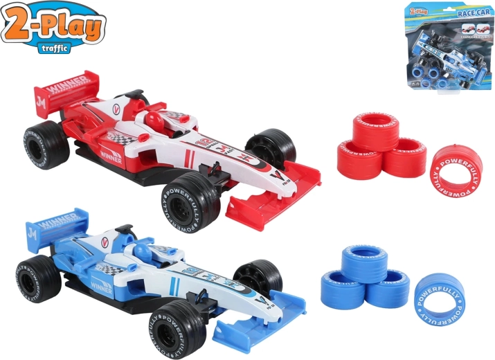 2-Play Traffic Racing Car with Pull-Back Drive 17 cm