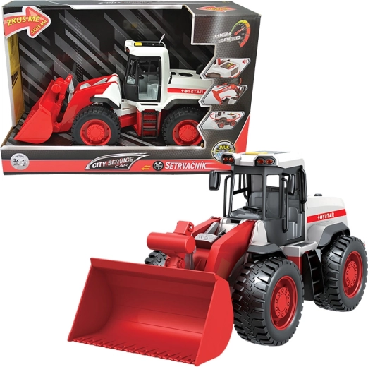 Buldozers City Service Car 1:12 ar skaņām un gaismām