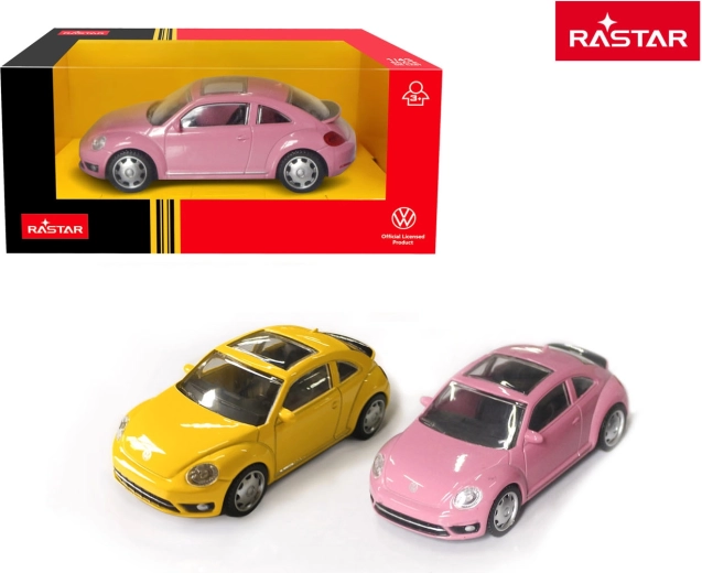 Metāla automašīnas modelis Rastar Volkswagen Beetle rozā 1:43