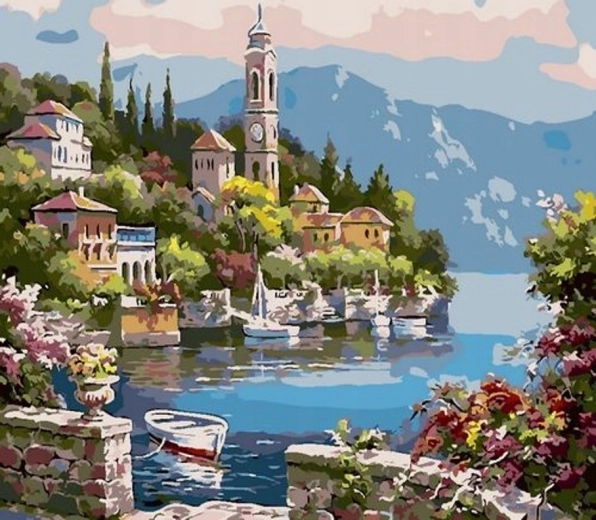 Norimpex Paint by Numbers Lake City 40 × 50 cm
