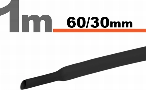 Melna termiski sarūkoša caurule 60/30 mm