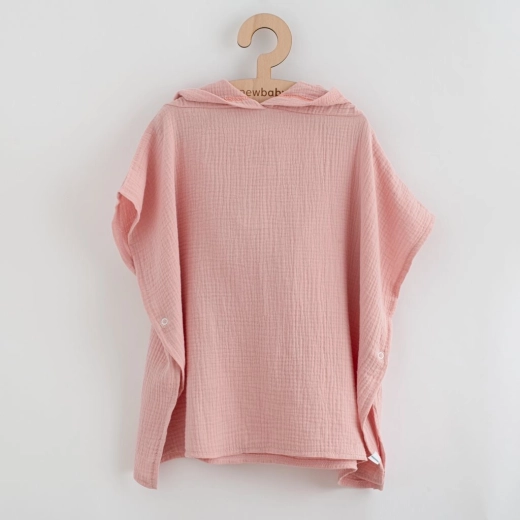 Children’s muslin poncho New Baby Feeling pink XS 35 cm