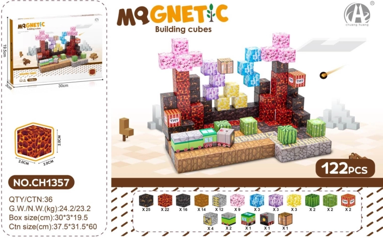 Magnētisko 3D klucīšu komplekts (122 detaļas)