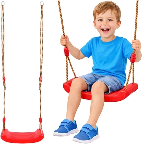 KRUZZEL Children's Plastic Swing, Red