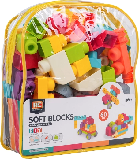 Set of 60 Soft Building Blocks with Backpack