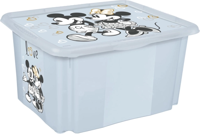 Storage box with lid small Mickey blue
