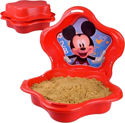 plastmasas smilšu kaste gliemežvāka formā 2 vienā ar MICKEY MOUSE motīvu – aizverama, arī kā baseiniņš