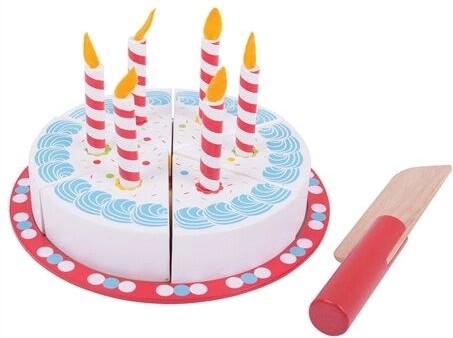Koka dzimšanas dienas kūka griešanai no Bigjigs Toys