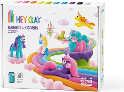 Hey Clay radošais komplekts – varavīksnes vienradži