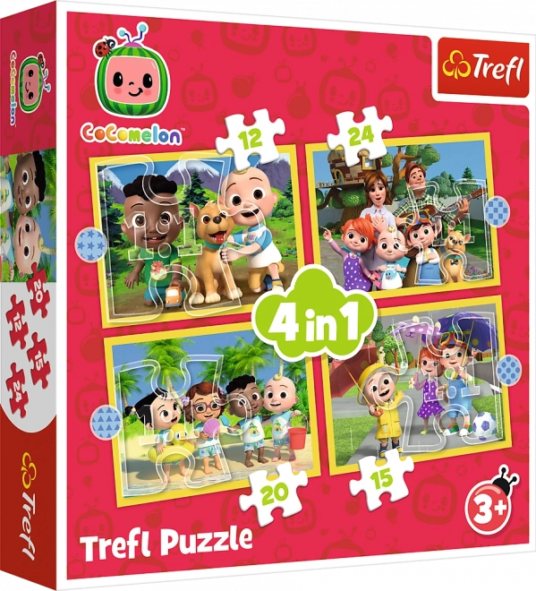 Puzle 4-in-1 Cocomelon, Iepazīsti varoņus Trefl