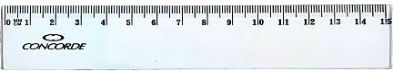 Lineāls 15 cm CONCORDE caurspīdīgs