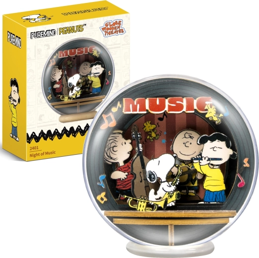 Puremind koka 3D modelis SNOOPY PEANUTS lode – nakts koncerts DIY puzle