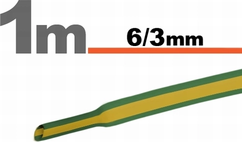Termosarūkošā caurulīte dzeltenzaļā krāsā 6/3 mm