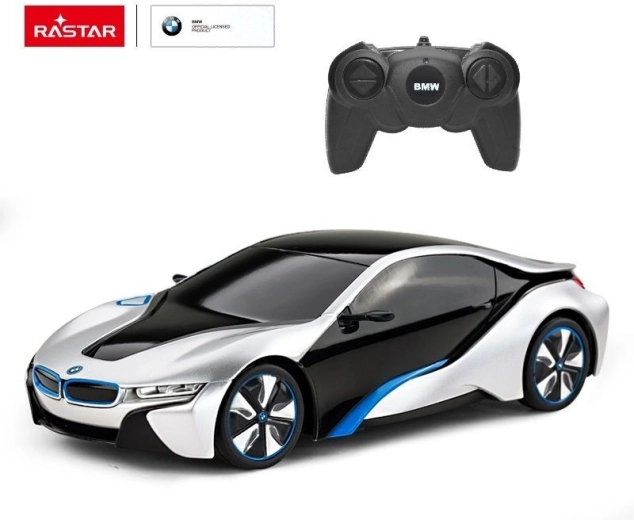 Rastar BMW i8 RC tālvadības auto 1:24, sudraba