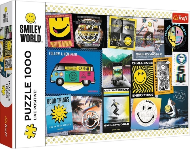 Puzle 1000 gabalu Smiley – Dzīvo pozitīvi