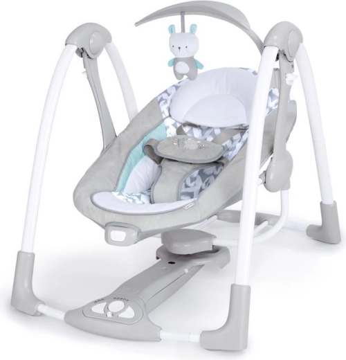 Konvertējamas bērnu šūpoles 2v1 ar vibrācijām un melodijām Raylan INGENUITY, 0 m+ līdz 9 kg