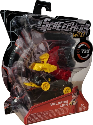 Screechers Wild transformējošs transportlīdzeklis Wildlife Lion – sarkanais lauva