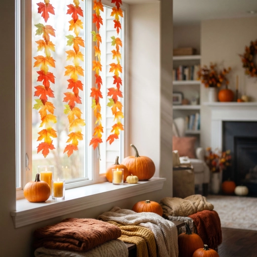 Paper Maple Leaf Garland 2 m