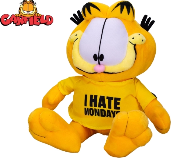 Plīša runcis Gārfīlds 24 cm – sēdošs, krekliņš I hate Mondays