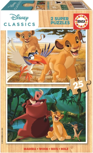 Wooden Puzzle The Lion King 2×25 pieces EDUCA