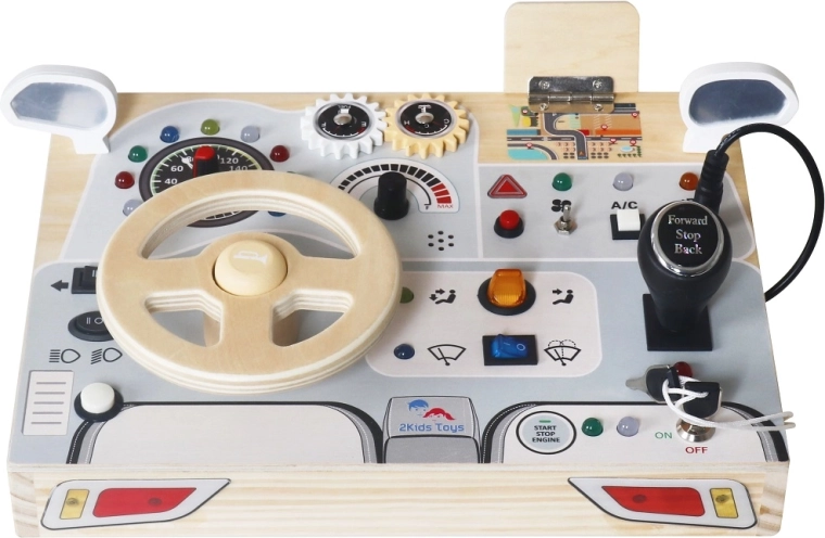 Interactive Wooden Car Activity Board for Kids