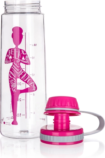 Sporta ūdens pudele YOGA no tritāna 750 ml – rozā