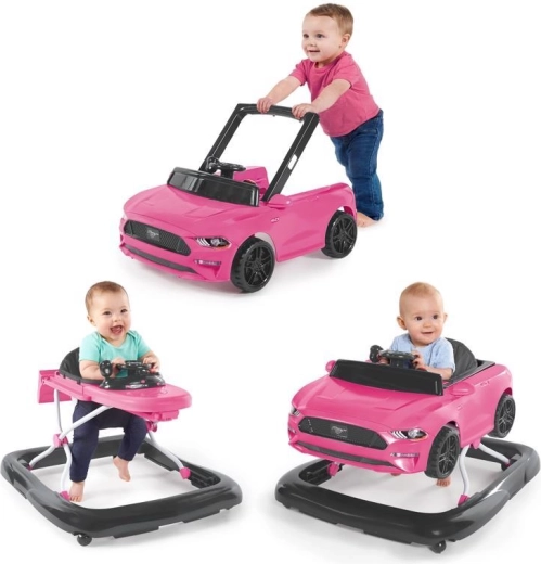 Bright Starts 3 vienā staigulis Ford Mustang rozā krāsā
