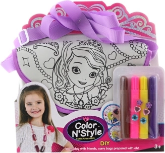 Coloring handbag with princess motif