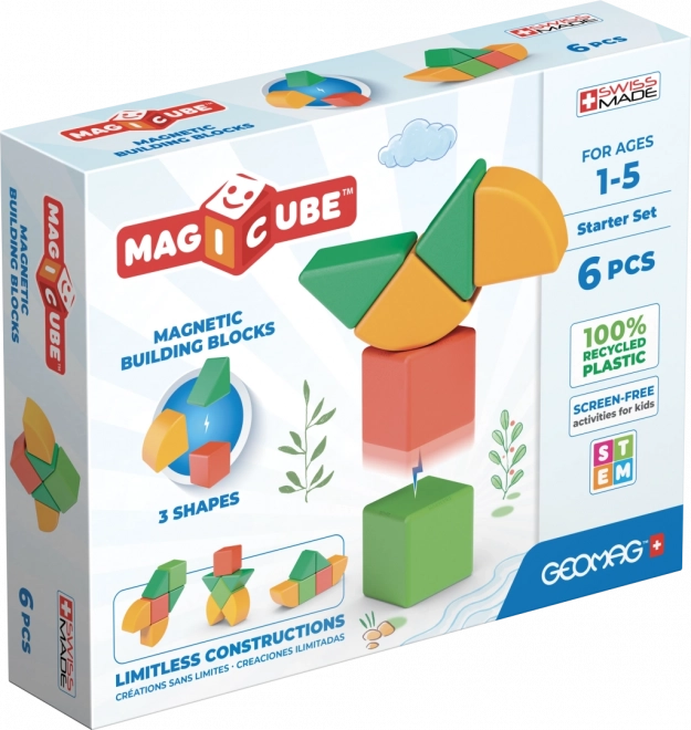 Geomag Magicube Shapes – magnētisks konstruktors pašiem mazākajiem, 6 detaļas