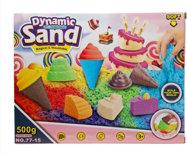 Kinētiskās smiltis 500 g ar formiņām desertiem