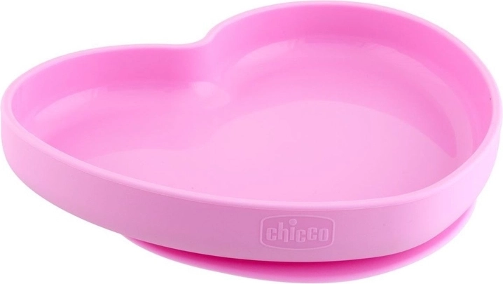 Chicco silicone heart plate with suction cup 9m+
