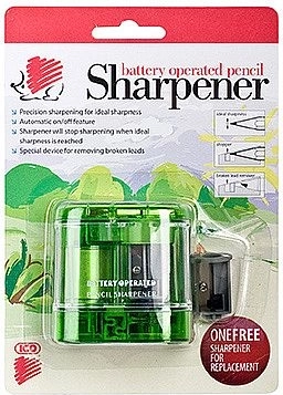 ICO Mini Electric Pencil Sharpener, battery-powered, assorted