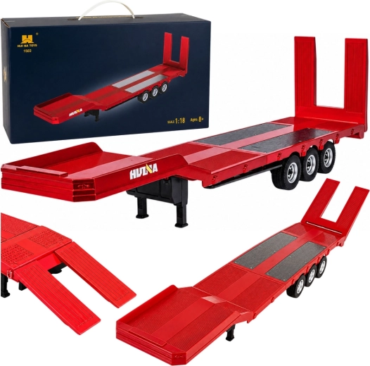 Zemās platformas piekabe Huina Scania 770S (1:18) – sarkana