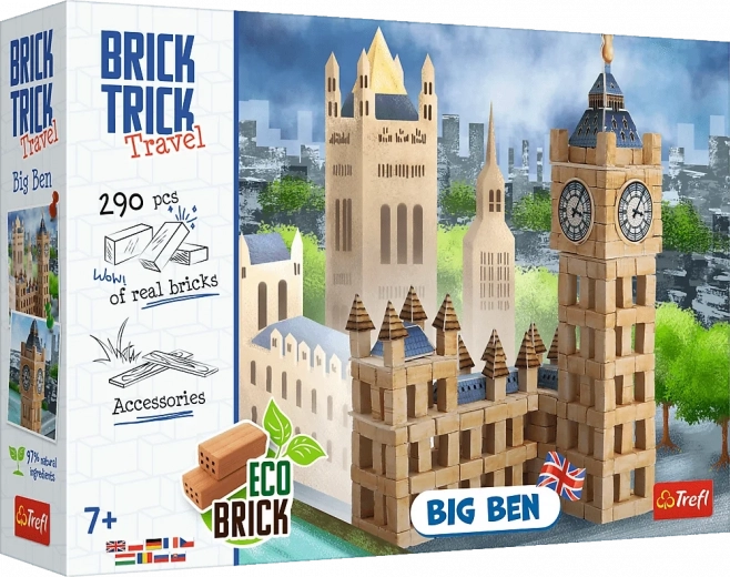 Būvkomplekts no īstiem ķieģelīšiem TREFL Brick Trick Travel – Big Ben, 290 detaļas