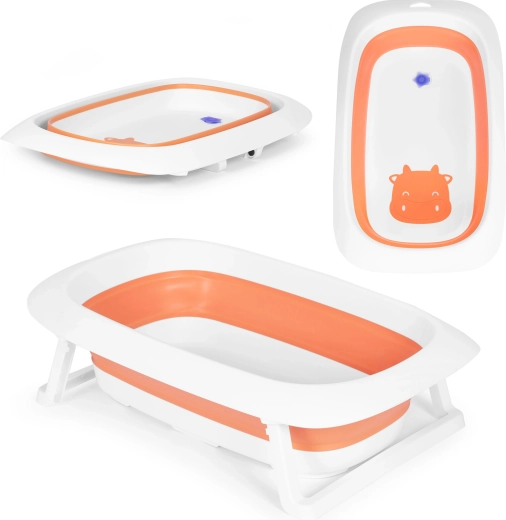 Salokāma bērnu vanniņa ar noteci Ecotoys – Oranža