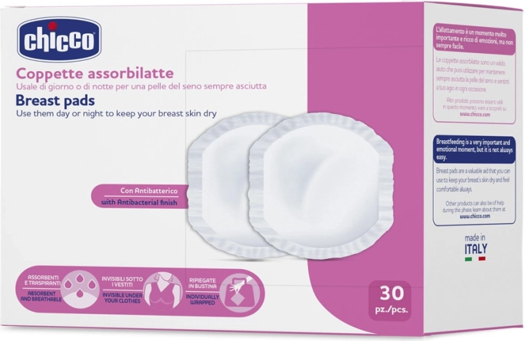 Chicco antibakteriālie krūštura ieliktņi 30 gab.