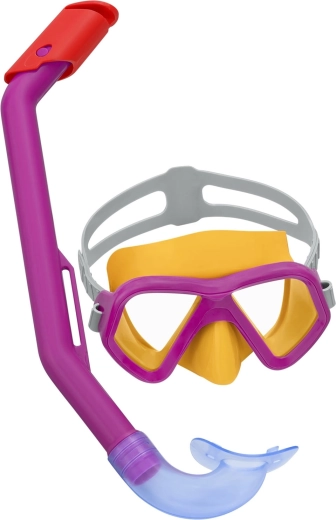 Pink BESTWAY snorkeling set for children and youth